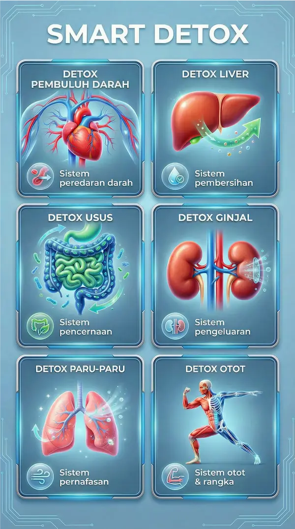 Infografis Smart Detox – 6 Area Detoks Tubuh